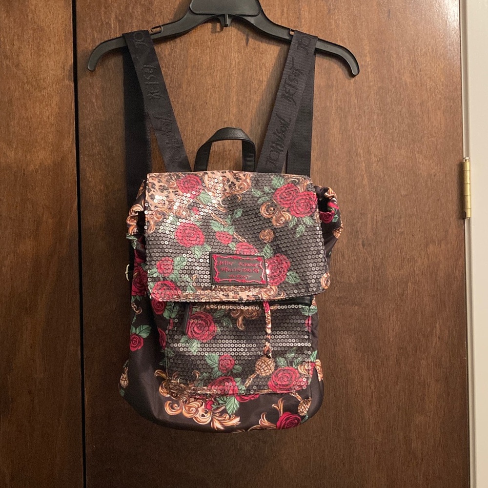Betsey Johnson Sequin Floral Backpack